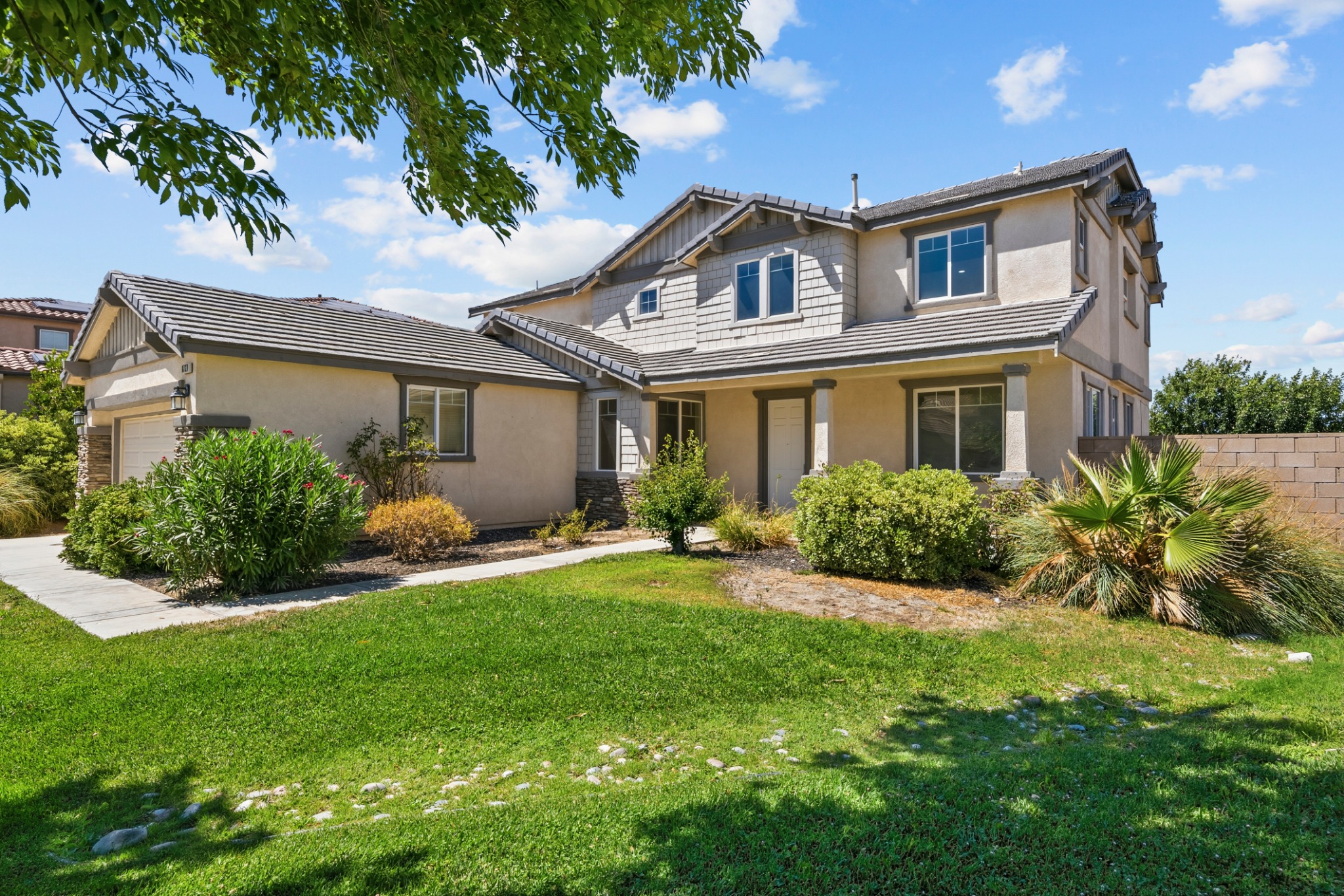 Front exterior of 6727 Miramar Lane in Palmdale, California